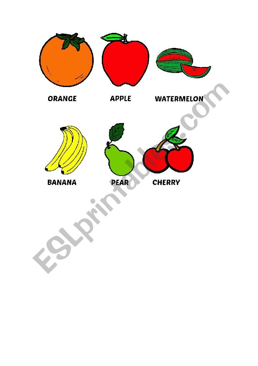 Learn Fruits Name worksheet