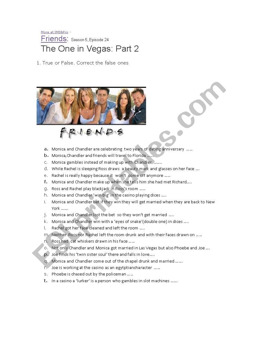 ´Friends´ The one in Las Vegas part II ´Friends´ The one in Las Vegas part II