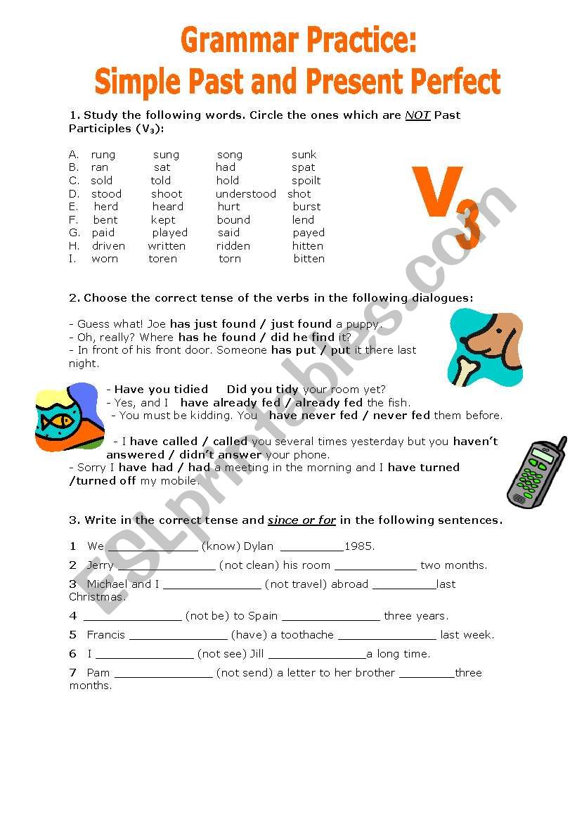 Grammar Practice: Simple Past vs  Present Perfect