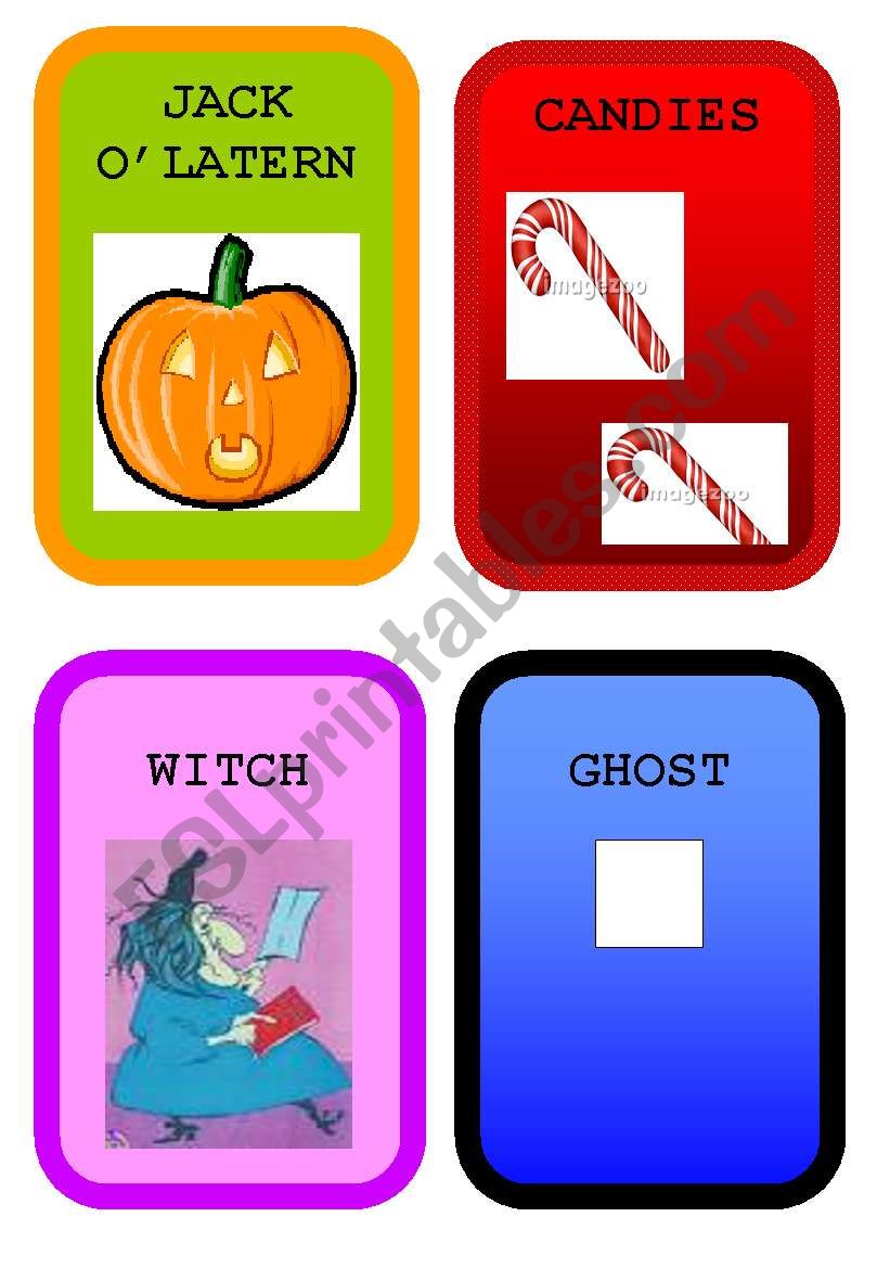 FLASHCARDS HALLOWEEN worksheet