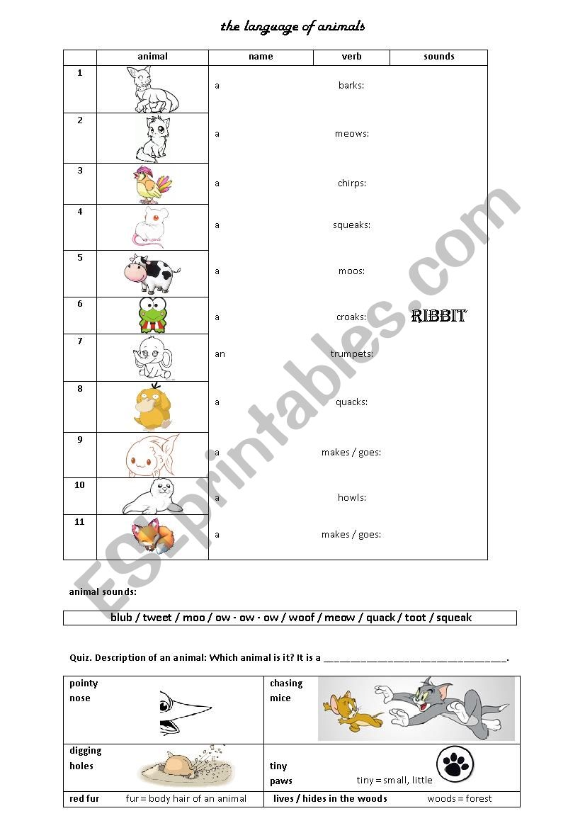 What does the fox say? - The language of animals