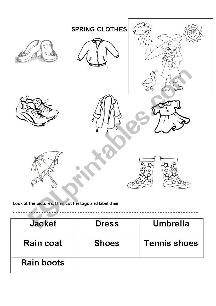 SPRING CLOTHES worksheet