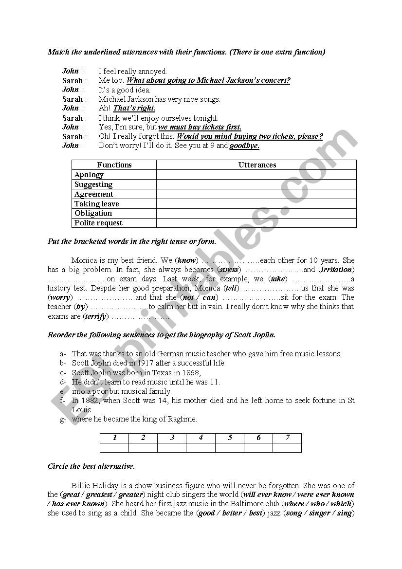 Remedial Work for 1st Form worksheet