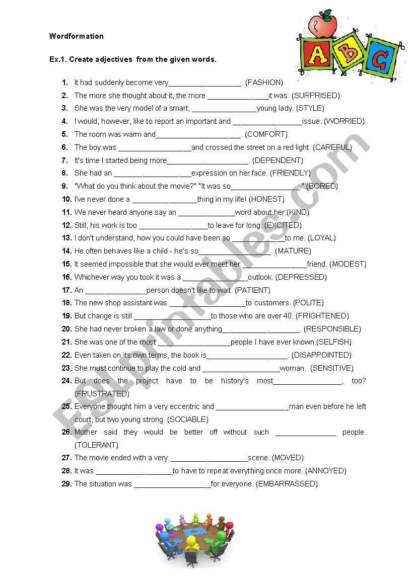 Wordformation worksheet