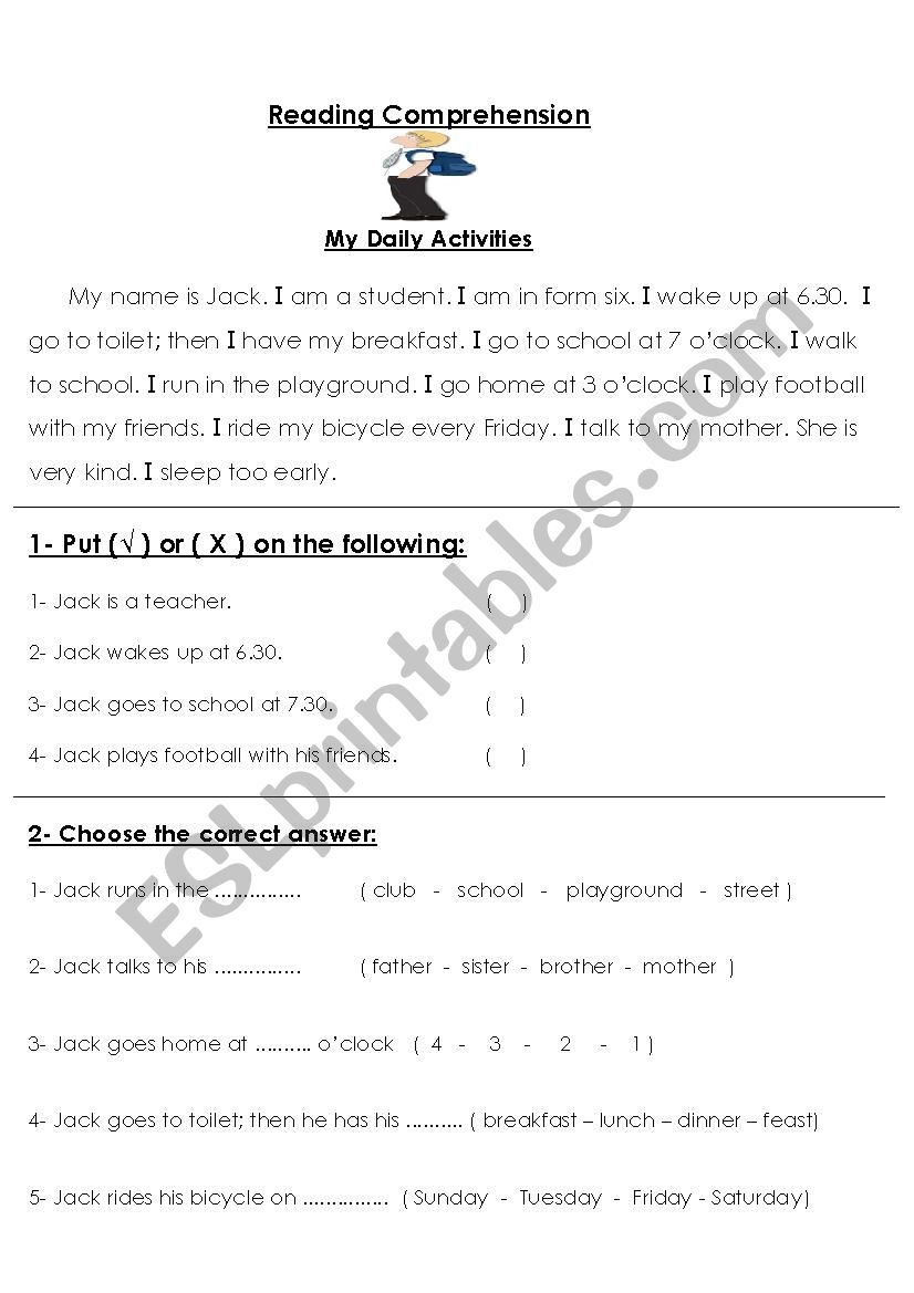 Reading Comprehension  worksheet