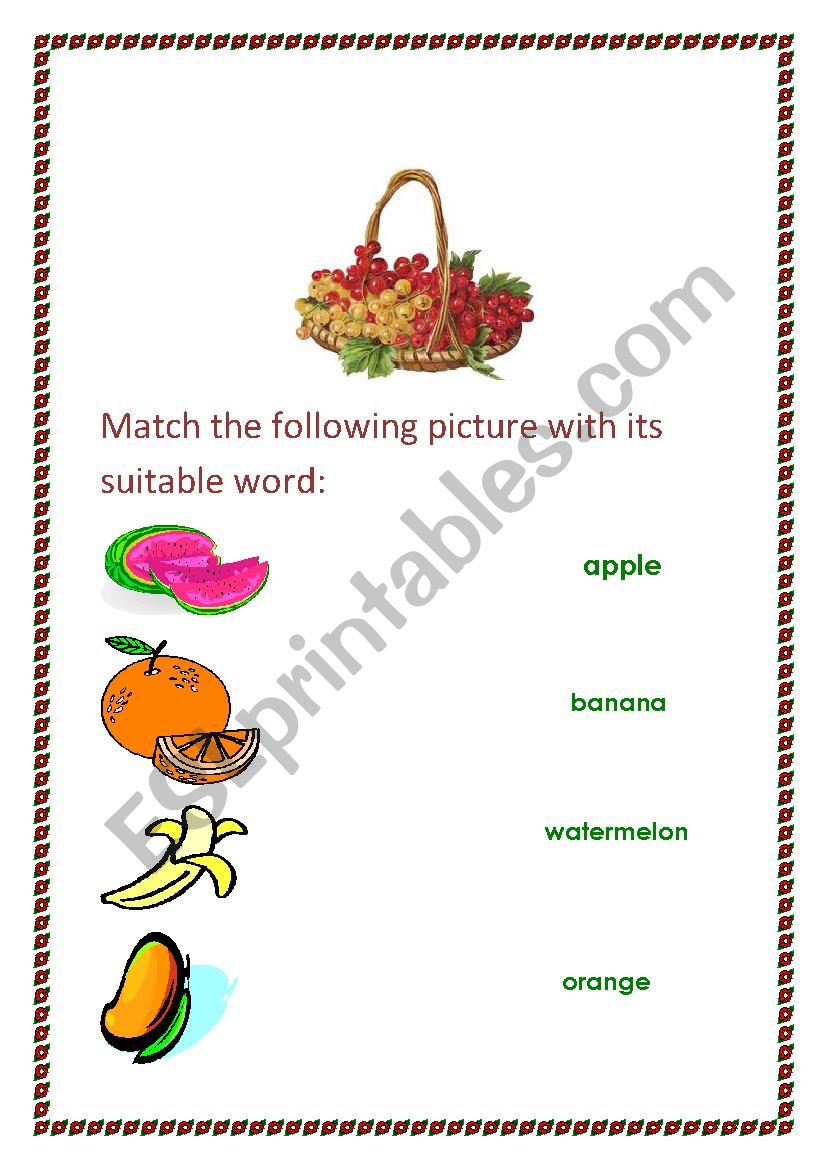 Fruit Worksheet worksheet