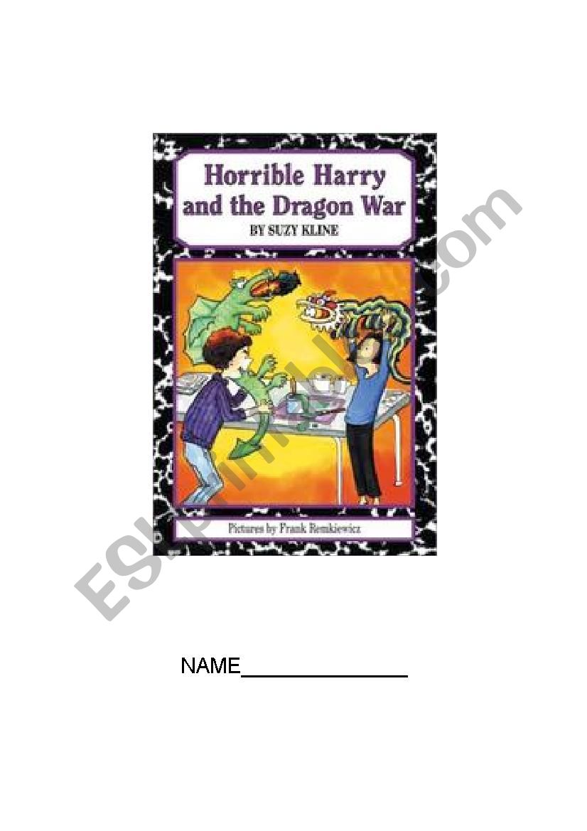 NOVEL STUDY FOR HORRIBLE HARRY AND THE DRAGON WAR