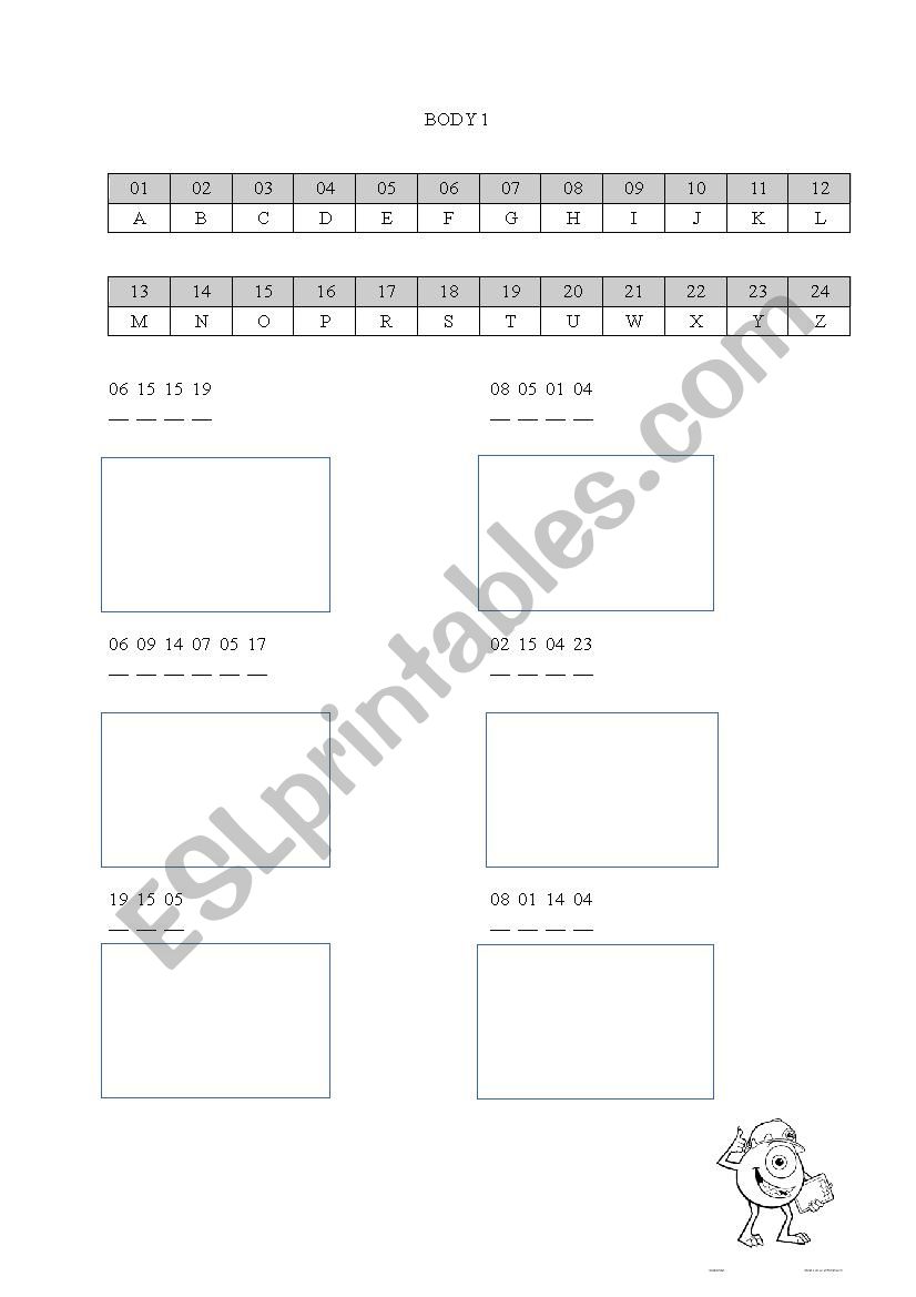 Body decoding worksheet