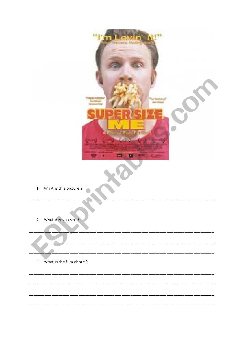 supersize me dvd cover worksheet