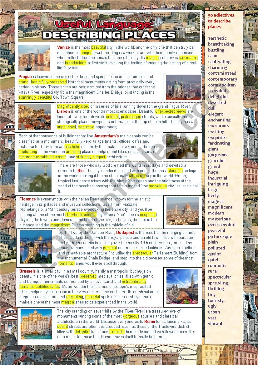 Useful language: Describing Places