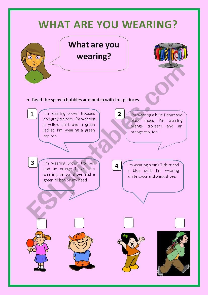 What are you wearing? worksheet