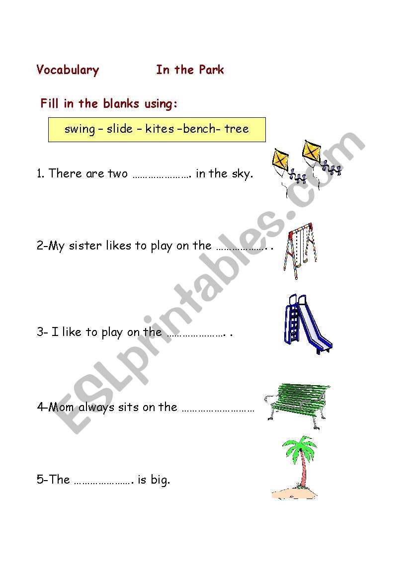 Vocabulary worksheet