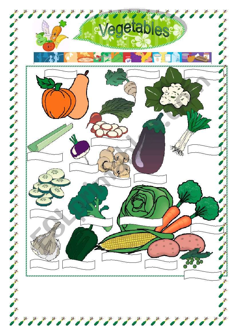 Vegetables worksheet