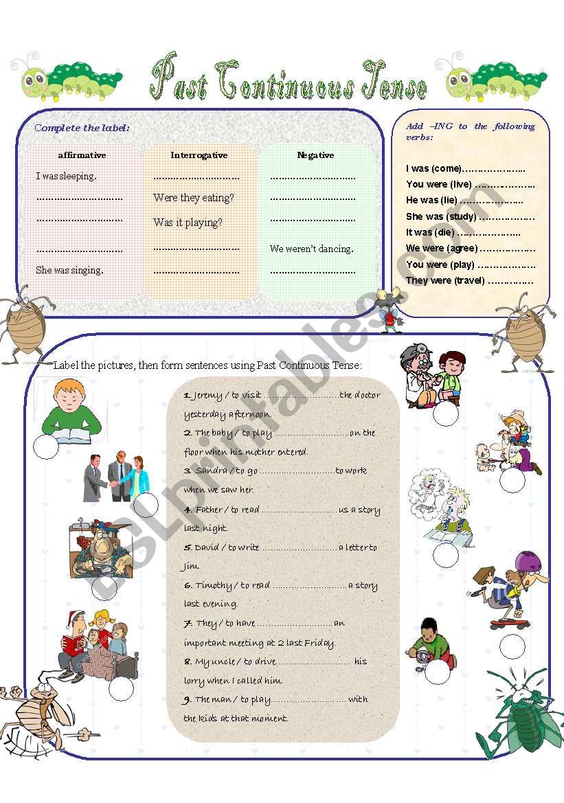 PAST CONTINUOUS Exercises worksheet