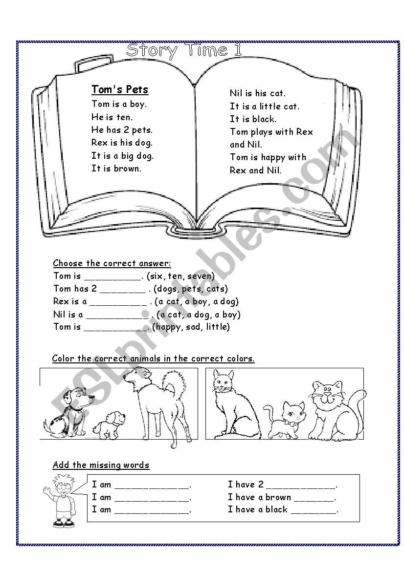 Tom;s Pet worksheet