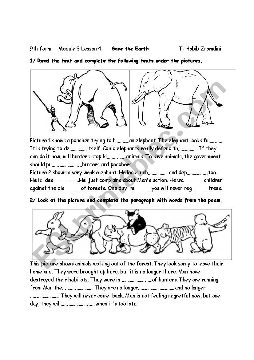 save the earth/ module 3 lesson 4  students book  Tunisian schools