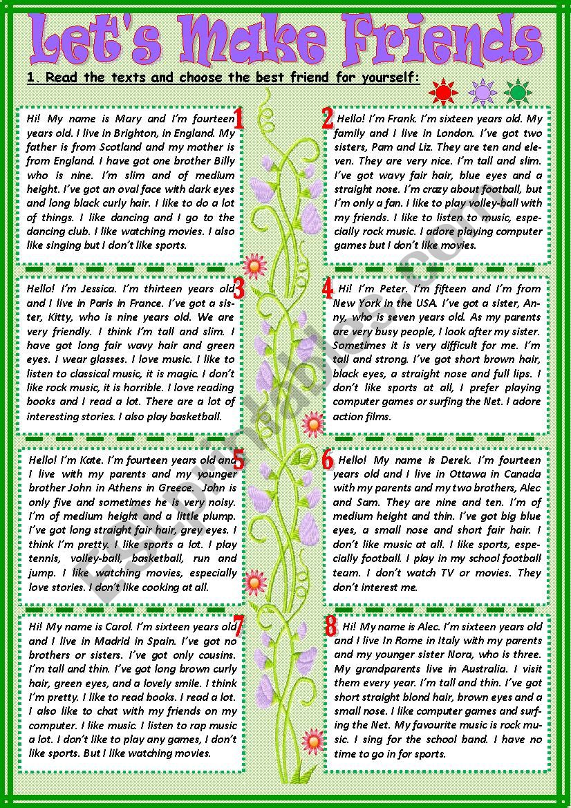 LetÂ´s Make Friends worksheet