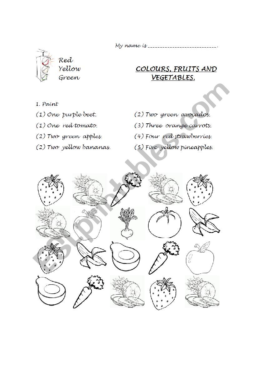 0. Colors, fruits and vegetables