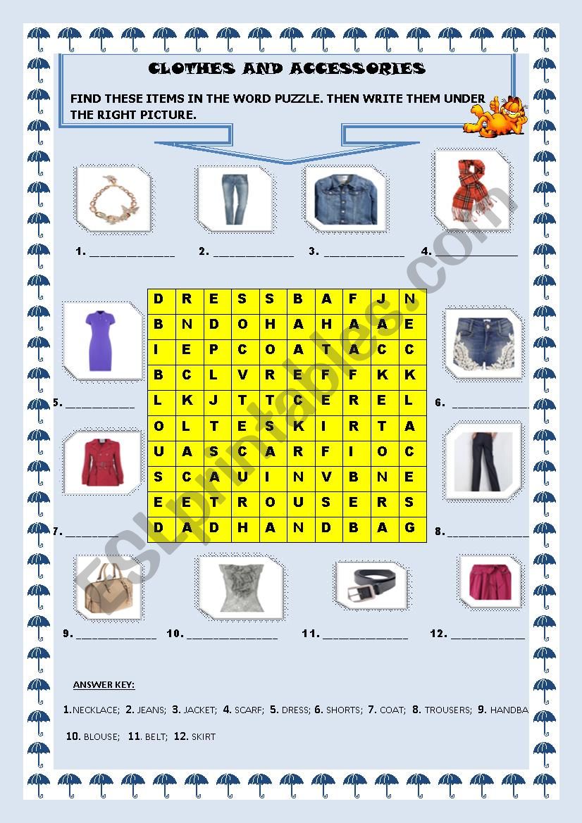 CLOTHES  worksheet