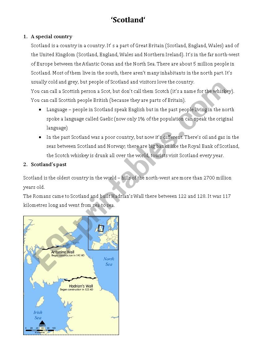 Scotland - outline worksheet