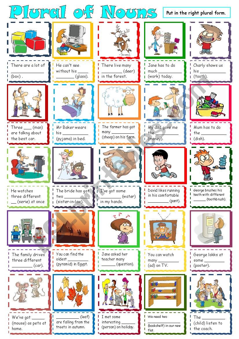 Plural of Nouns worksheet