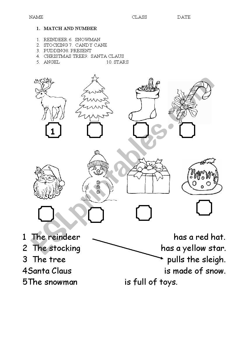 Christmas Primary school worksheet