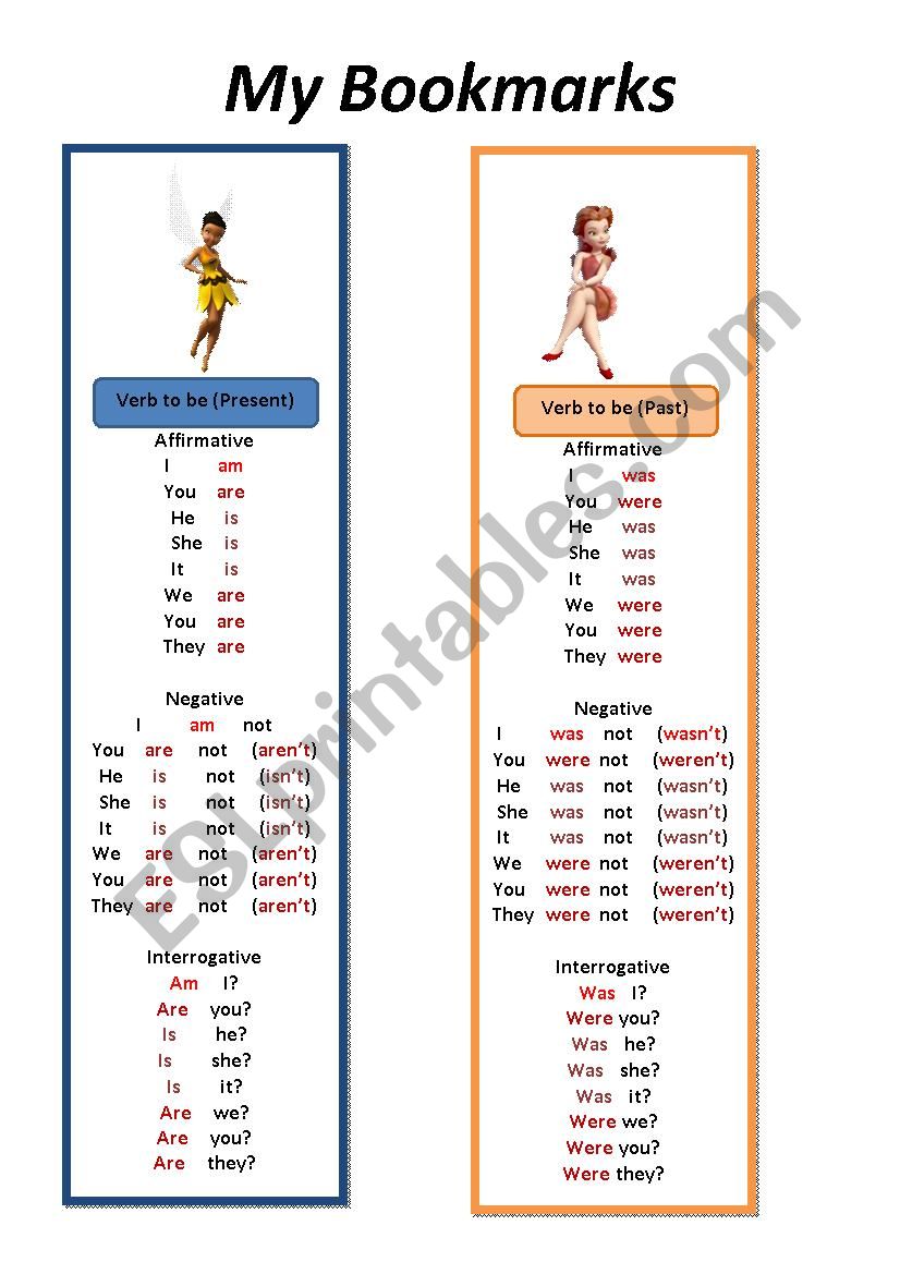 Bookmarkers worksheet