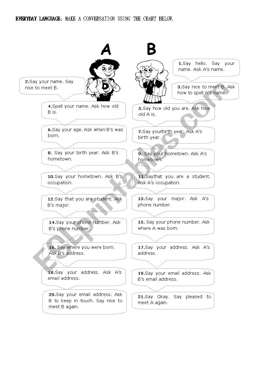 DAILY CONVERSATION worksheet