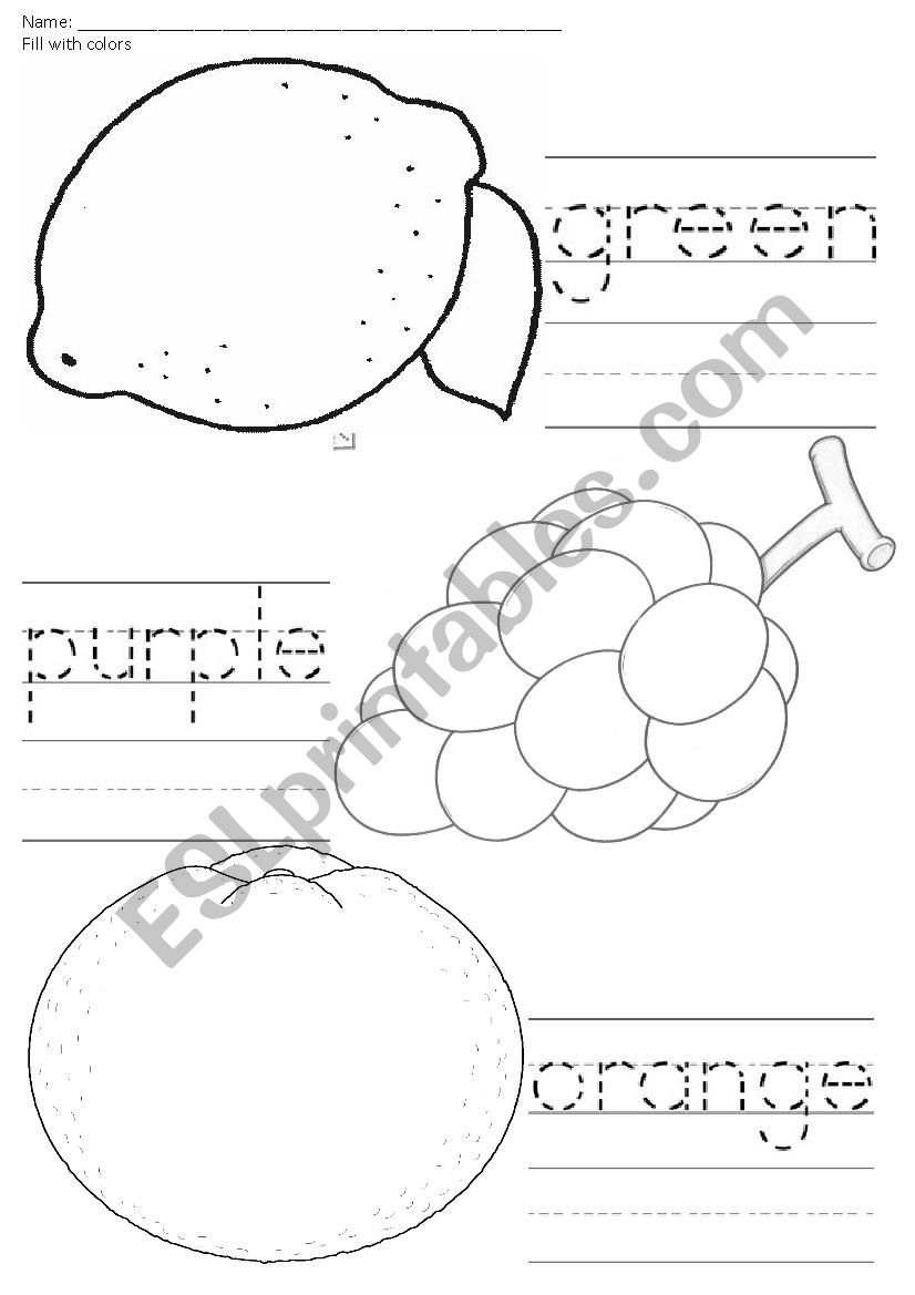 colours tracing green purple orange