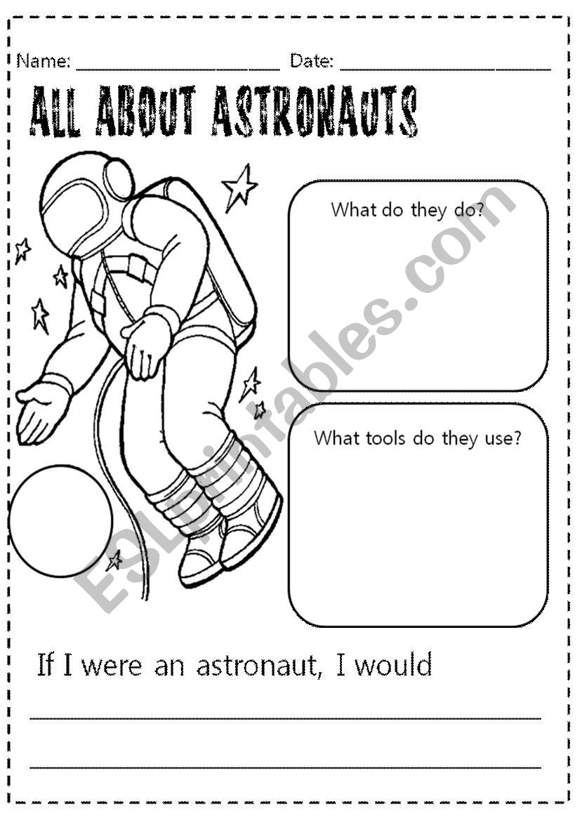 All About Astronauts worksheet