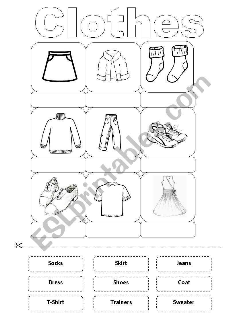 Clothes Vocabulary (Winter) worksheet