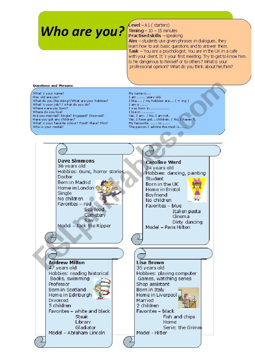 Are you a good psychologist? worksheet