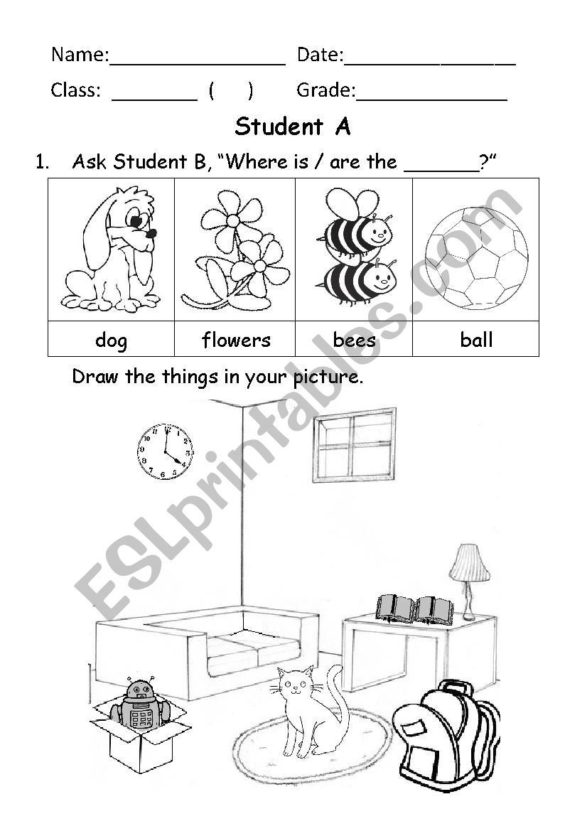 Preposition communicative exercise