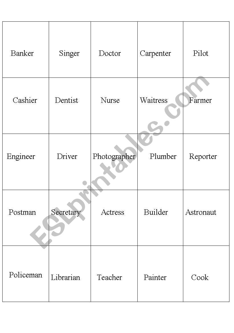 jobs memory game  worksheet