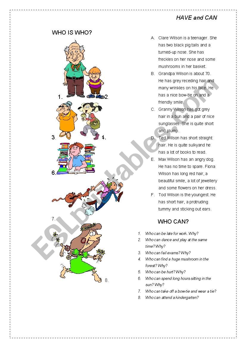 WHO IS WHO? worksheet