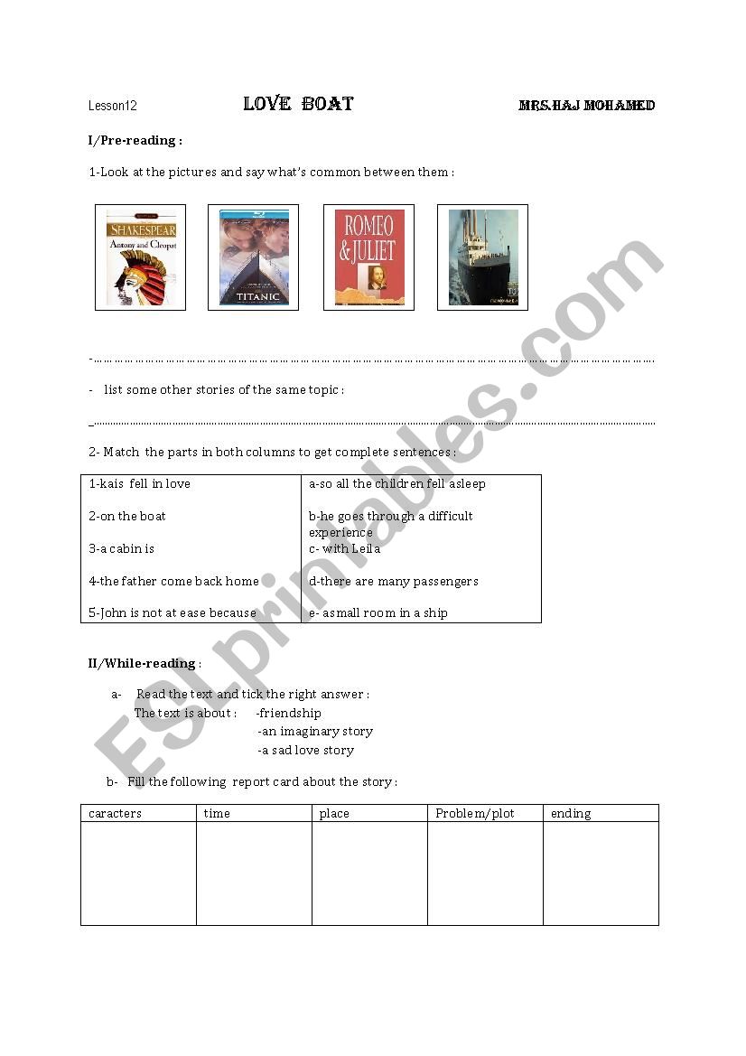 lesson 12 1st form worksheet