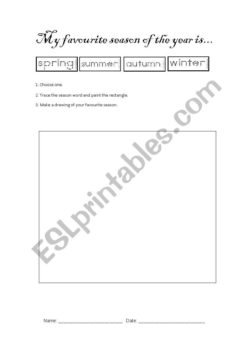 Seasons worksheet