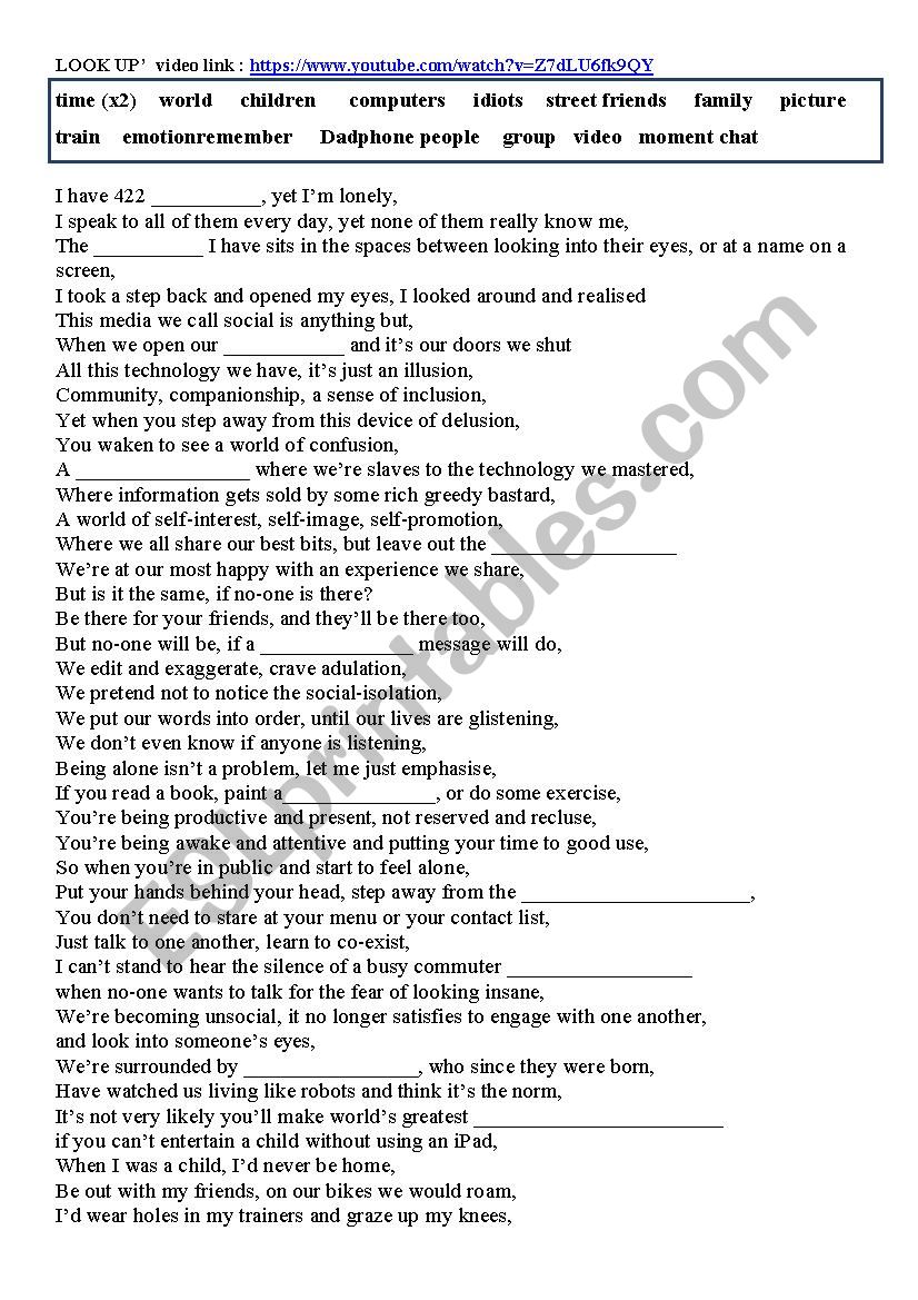 look up_ video worksheet worksheet