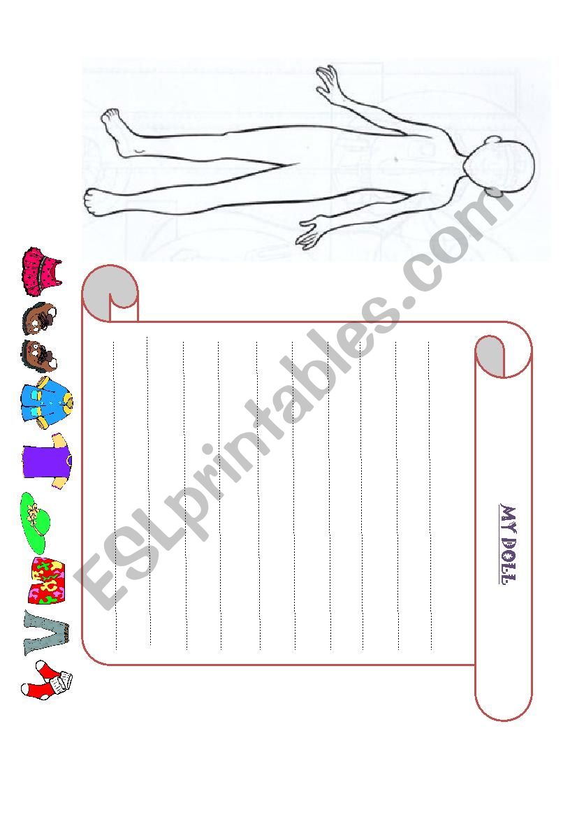 Dress up your doll worksheet