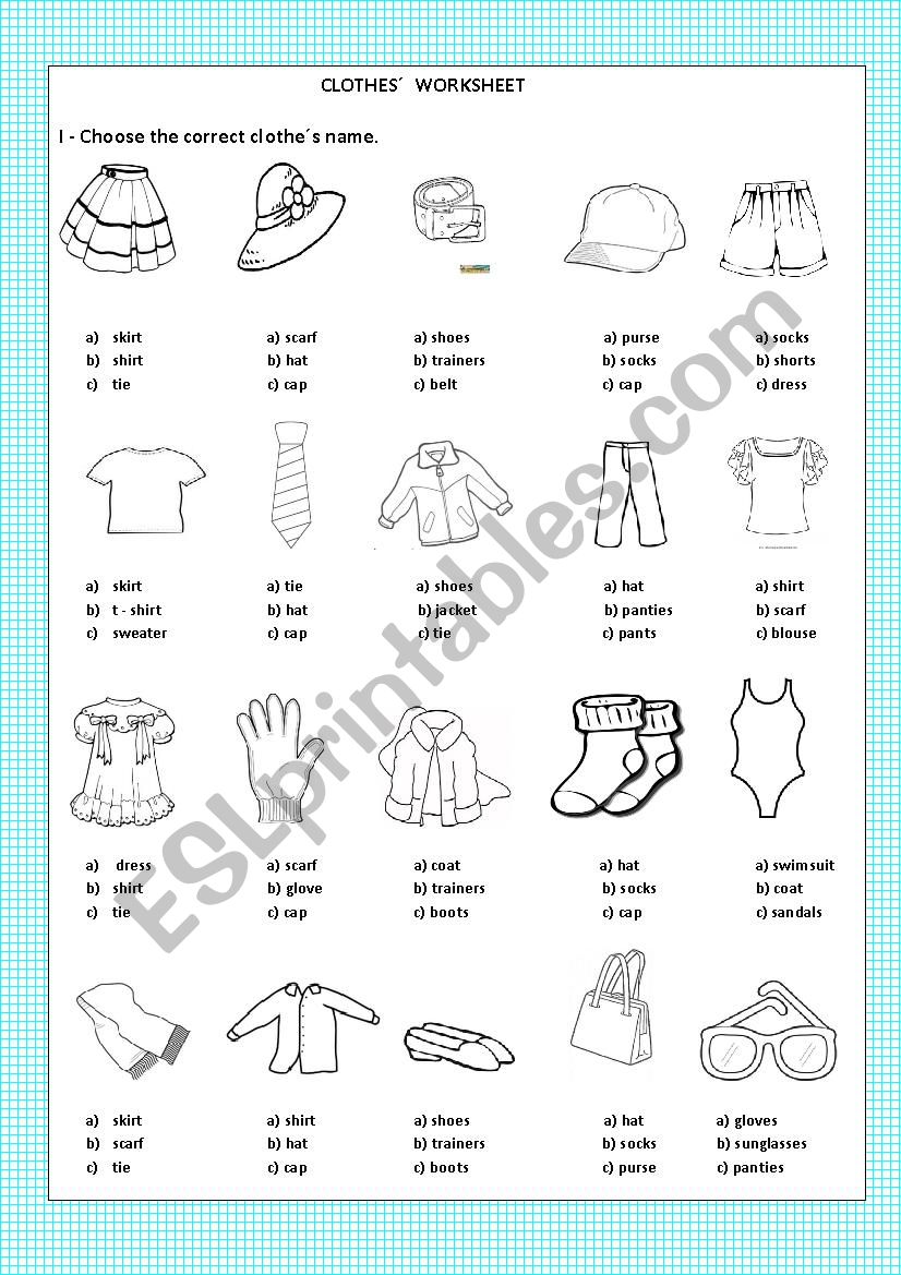CLOTHES - ESL worksheet by kalanit