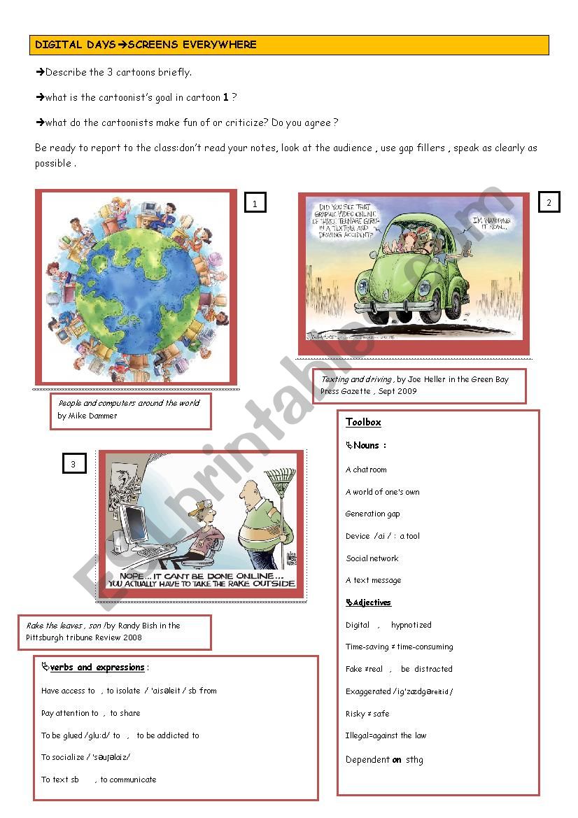 DIGITAL DAYS worksheet