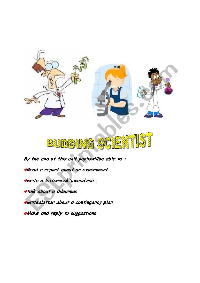 Budding Scientist worksheet