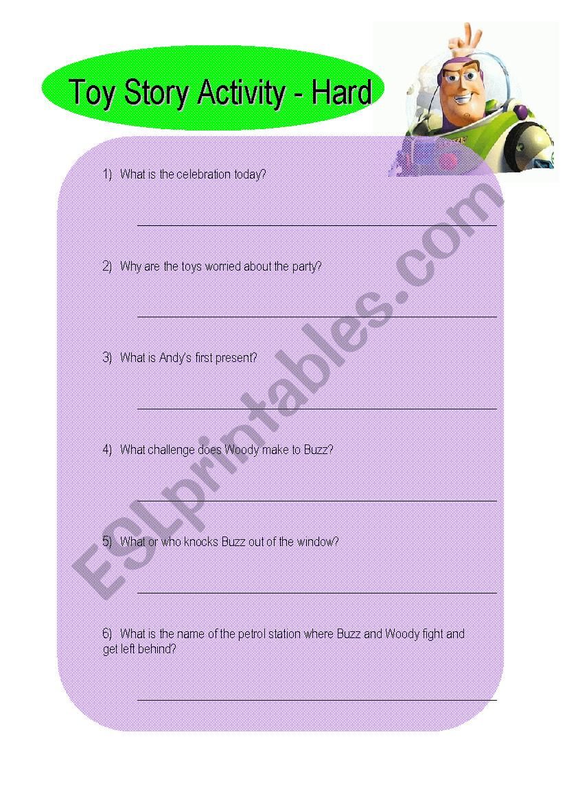Complete Toy Story Movie Activity - Part 2: Hard
