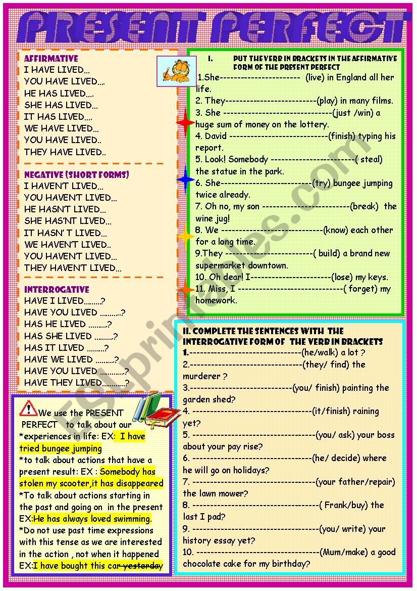 Present perfect : lesson and practice