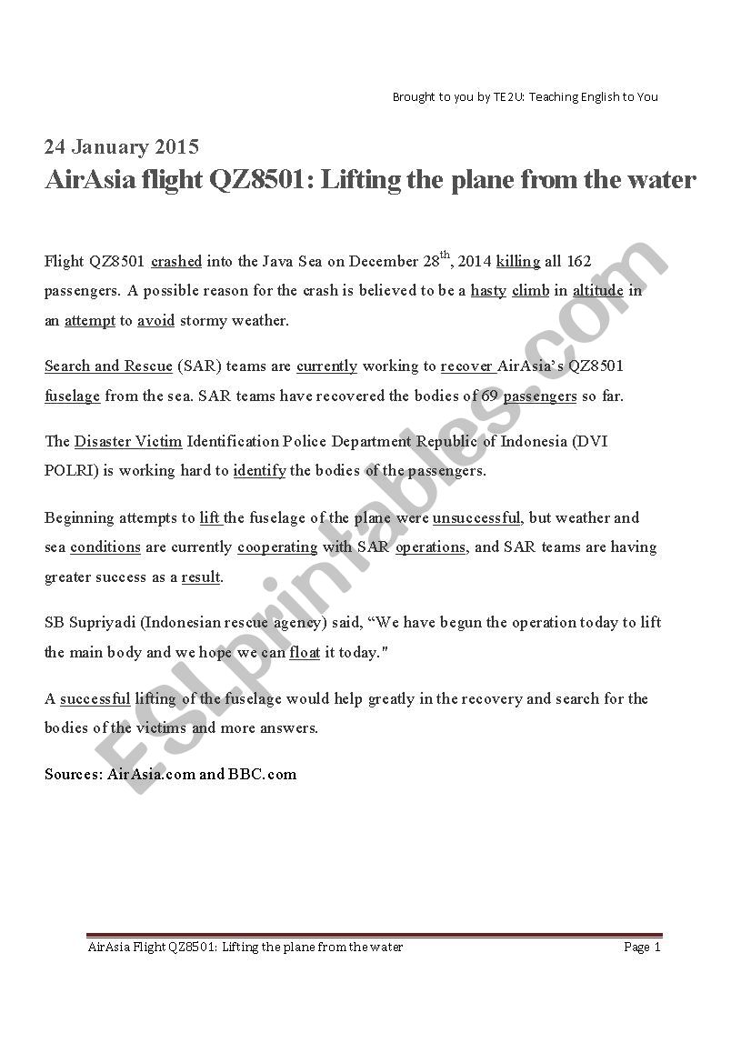 ESL Breaking News: AirAsia QZ501 update