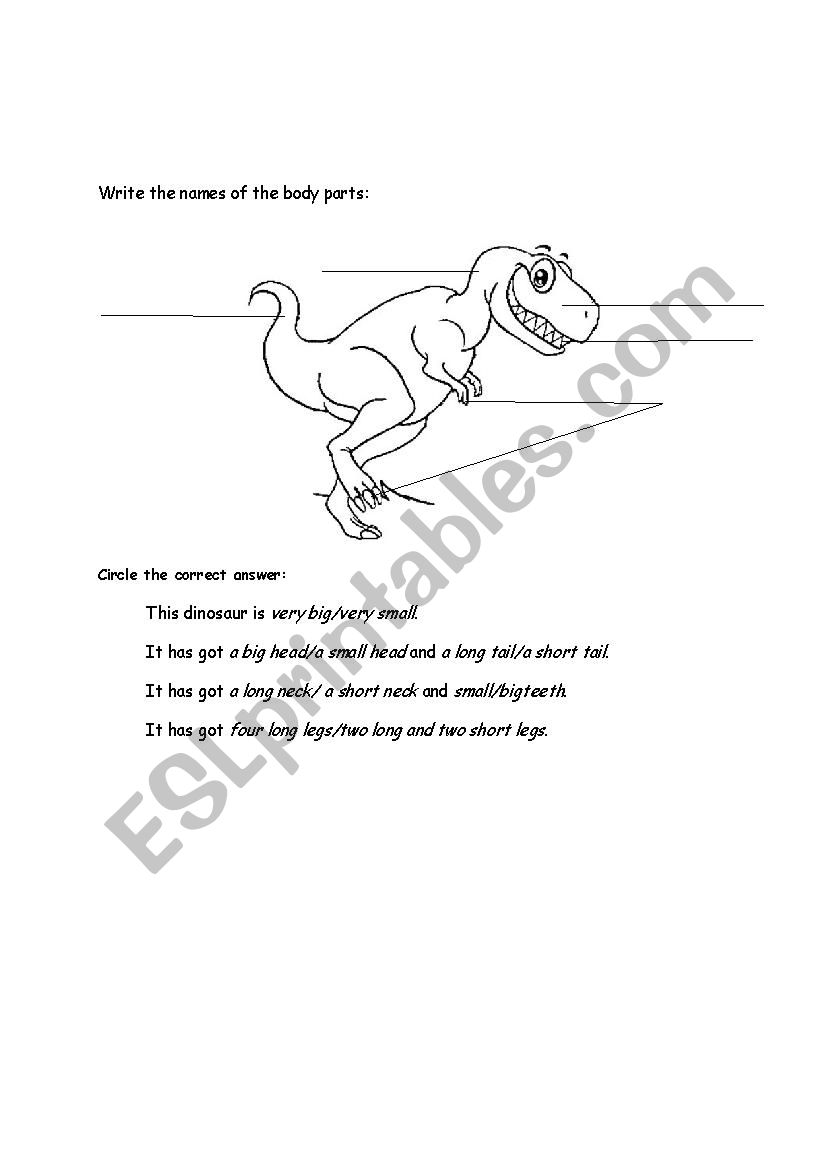 Body parts and verbs is/has got/lives