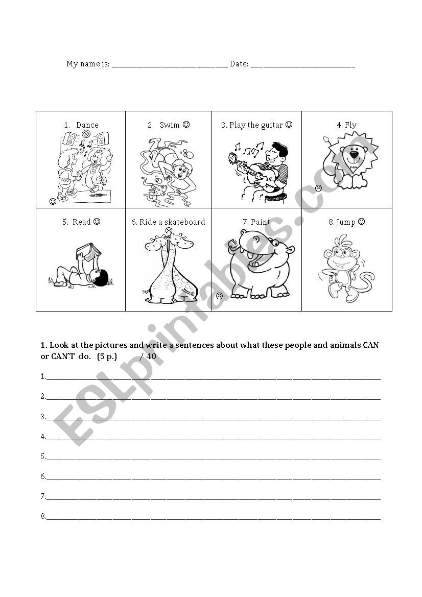 Grammar Test  worksheet