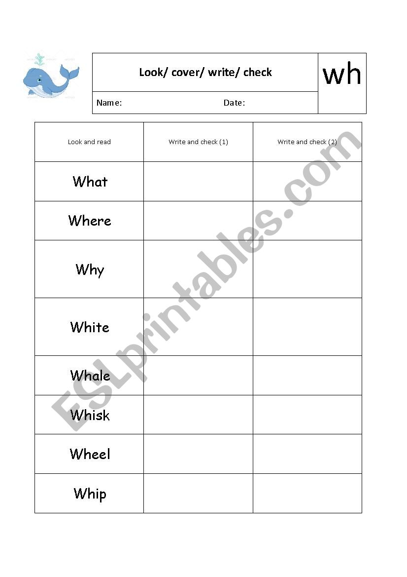 wh spelling practice worksheet