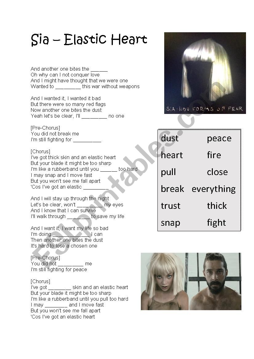 Sia - Elastic Heart worksheet