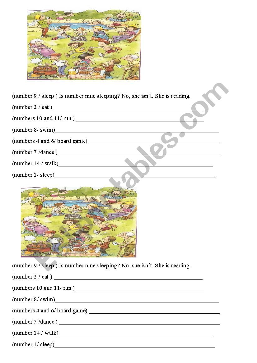 present continuos worksheet